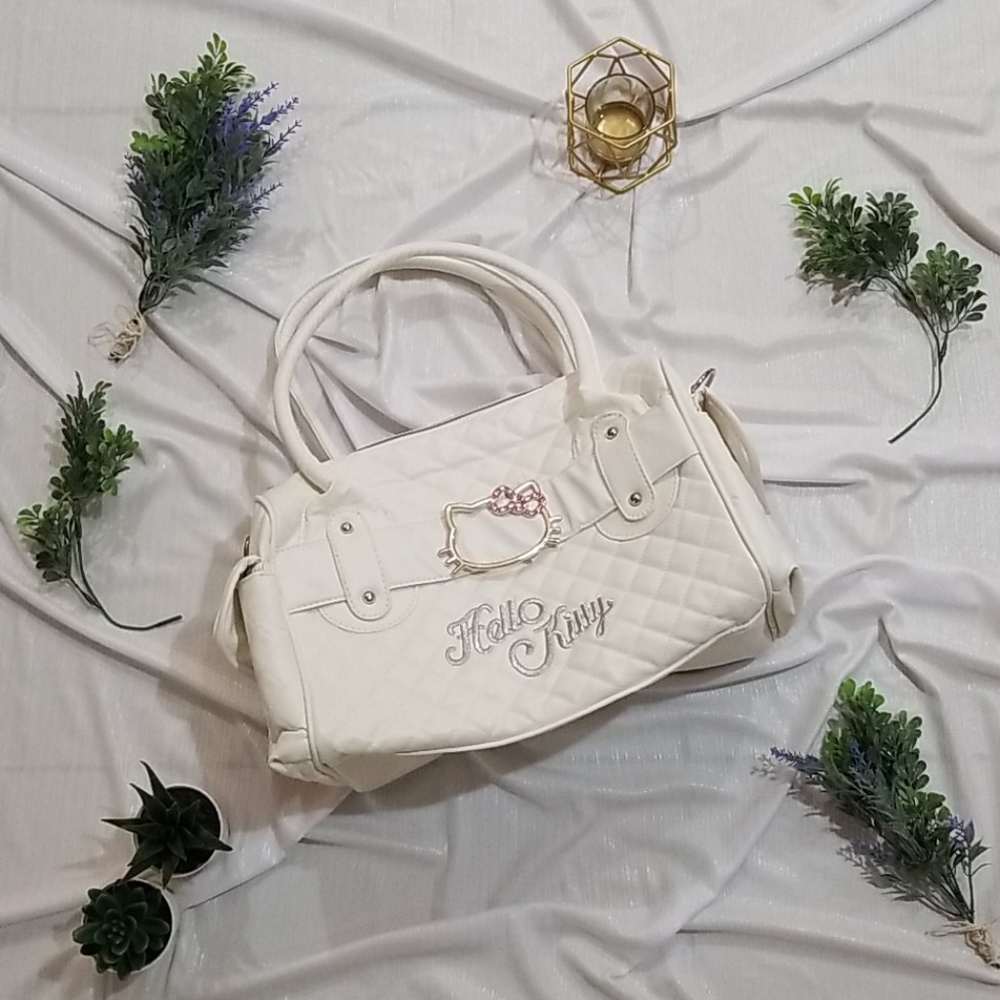 Hello Kitty Quilted White Bag